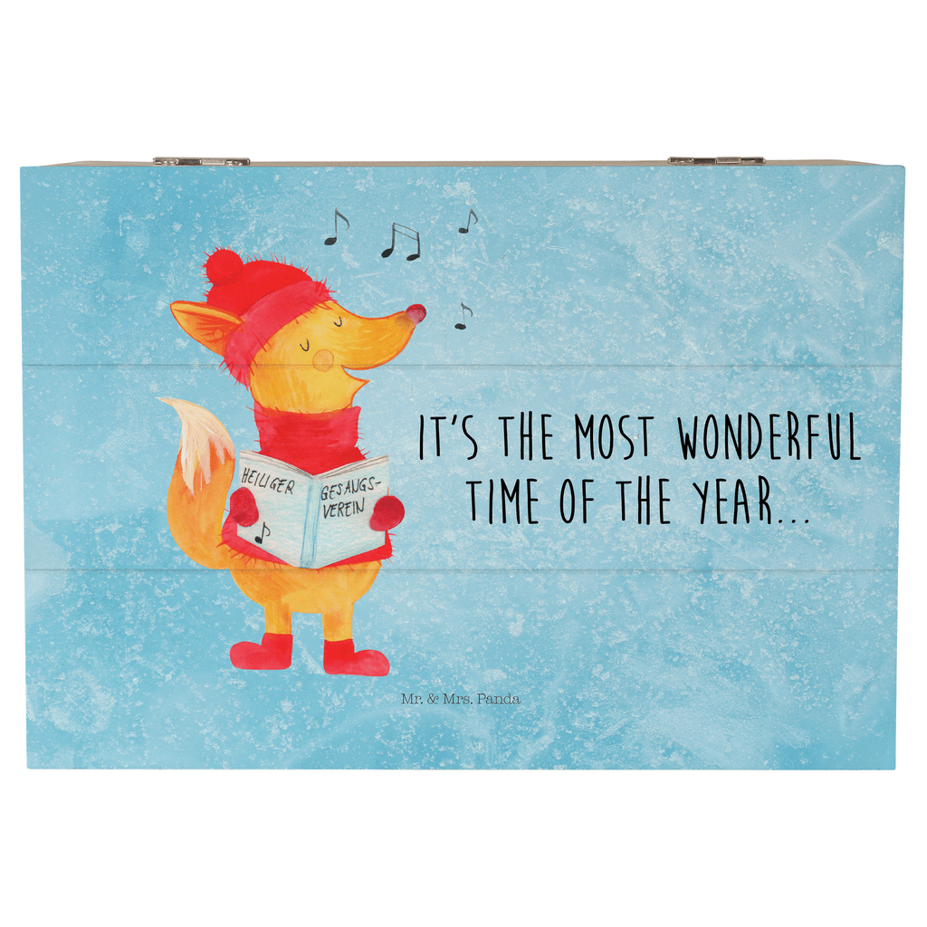 Holzkiste Fuchs Sänger Holzkiste, Kiste, Schatzkiste, Truhe, Schatulle, XXL, Erinnerungsbox, Erinnerungskiste, Dekokiste, Aufbewahrungsbox, Winter, Weihnachten, Weihnachtsdeko, Nikolaus, Advent, Heiligabend, Wintermotiv, Fuchs, Füchse, Sänger, Geschenk Sänger, Singen, Weihnachtslieder