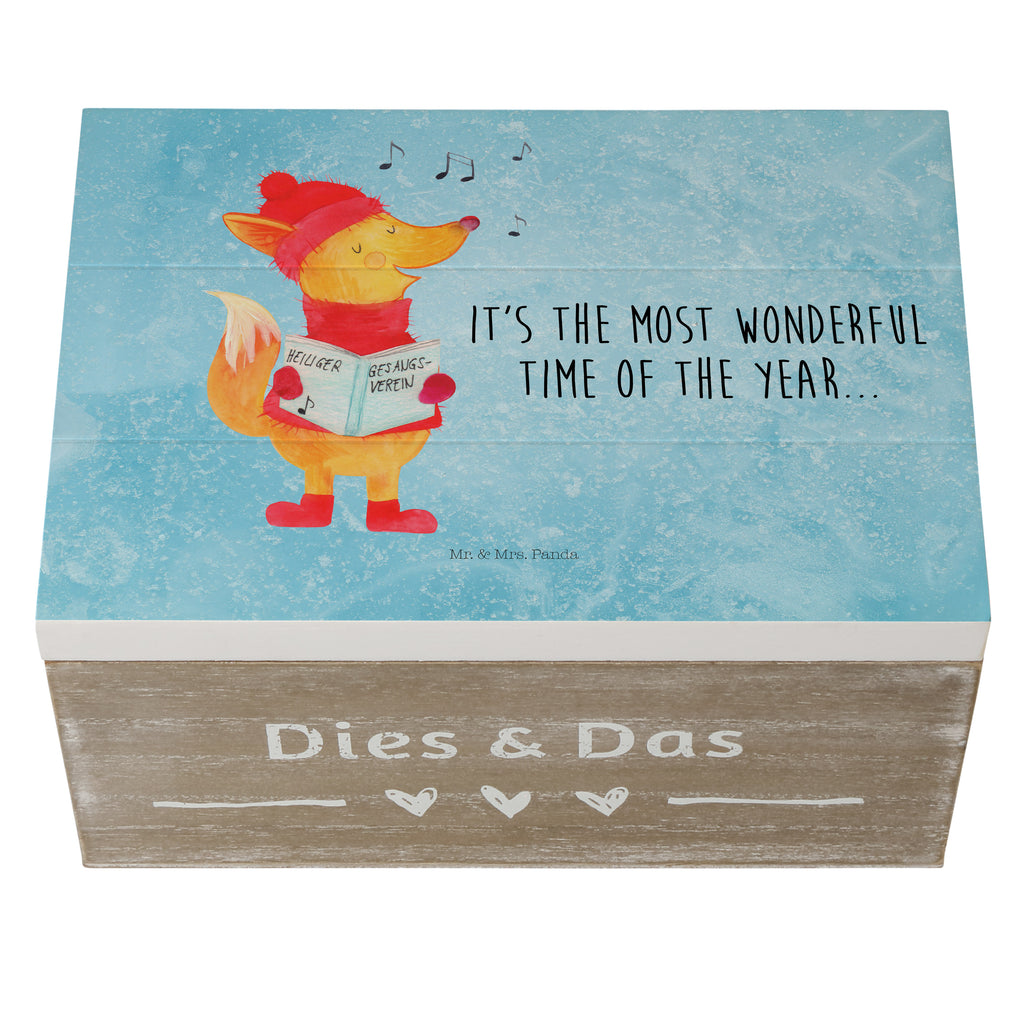 Holzkiste Fuchs Sänger Holzkiste, Kiste, Schatzkiste, Truhe, Schatulle, XXL, Erinnerungsbox, Erinnerungskiste, Dekokiste, Aufbewahrungsbox, Winter, Weihnachten, Weihnachtsdeko, Nikolaus, Advent, Heiligabend, Wintermotiv, Fuchs, Füchse, Sänger, Geschenk Sänger, Singen, Weihnachtslieder