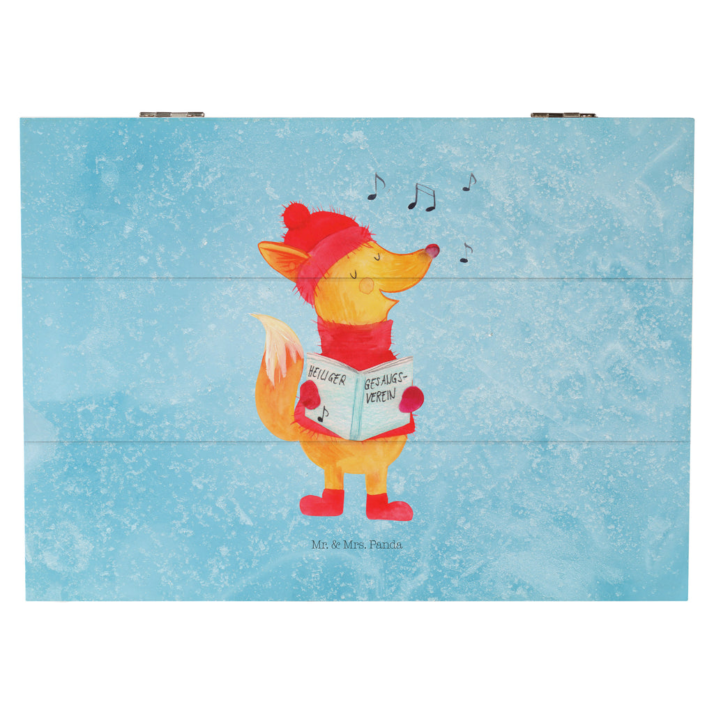 Holzkiste Fuchs Sänger Holzkiste, Kiste, Schatzkiste, Truhe, Schatulle, XXL, Erinnerungsbox, Erinnerungskiste, Dekokiste, Aufbewahrungsbox, Winter, Weihnachten, Weihnachtsdeko, Nikolaus, Advent, Heiligabend, Wintermotiv, Fuchs, Füchse, Sänger, Geschenk Sänger, Singen, Weihnachtslieder