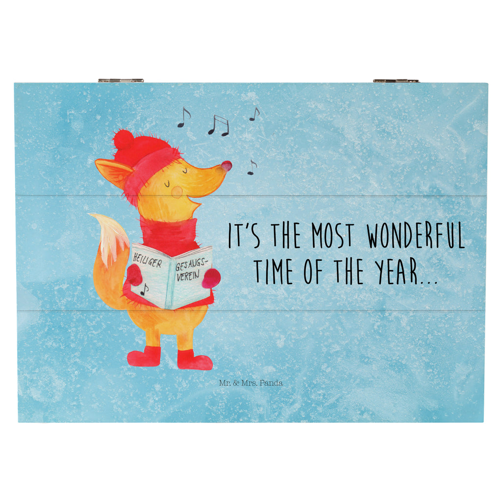 Holzkiste Fuchs Sänger Holzkiste, Kiste, Schatzkiste, Truhe, Schatulle, XXL, Erinnerungsbox, Erinnerungskiste, Dekokiste, Aufbewahrungsbox, Winter, Weihnachten, Weihnachtsdeko, Nikolaus, Advent, Heiligabend, Wintermotiv, Fuchs, Füchse, Sänger, Geschenk Sänger, Singen, Weihnachtslieder