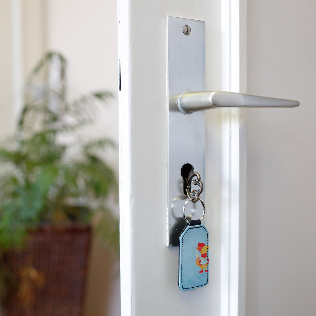 Rechteckig Schlüsselanhänger Fuchs Sänger Schlüsselanhänger, Anhänger, Taschenanhänger, Glücksbringer, Schutzengel, Winter, Weihnachten, Weihnachtsdeko, Nikolaus, Advent, Heiligabend, Wintermotiv, Fuchs, Füchse, Sänger, Geschenk Sänger, Singen, Weihnachtslieder