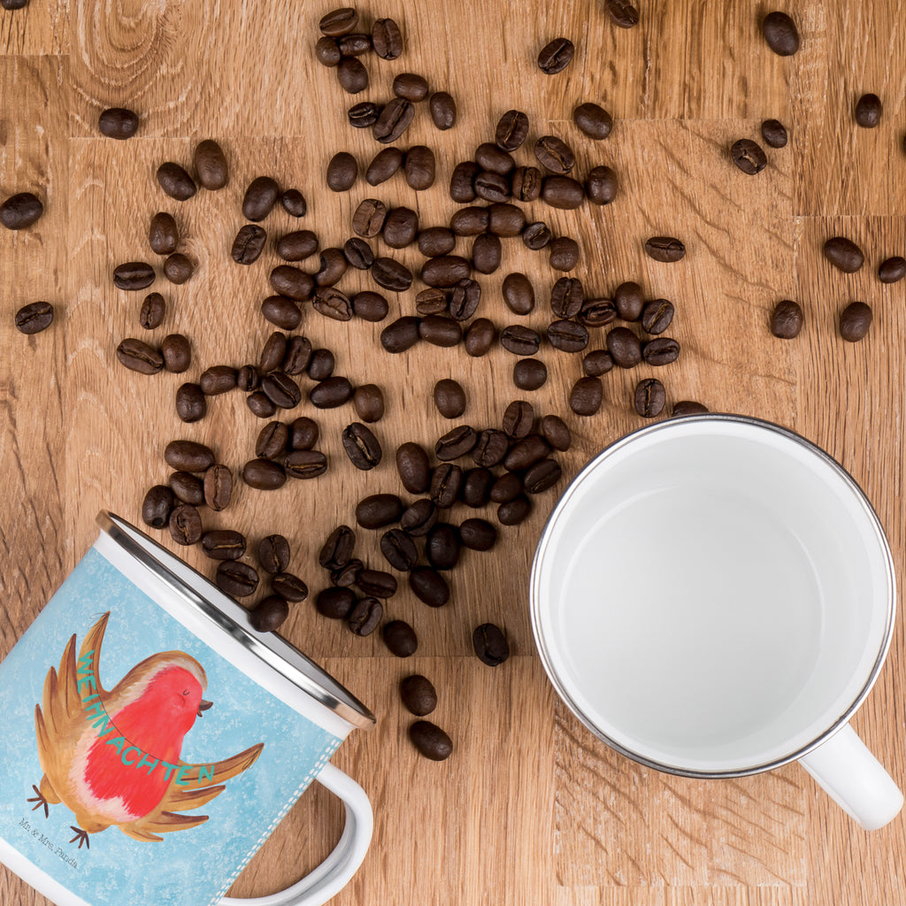 Camping Emaille Tasse Rotkehlchen Weihnachten Campingtasse, Trinkbecher, Metalltasse, Outdoor Tasse, Emaille Trinkbecher, Blechtasse Outdoor, Emaille Campingbecher, Edelstahl Trinkbecher, Metalltasse für Camping, Kaffee Blechtasse, Camping Tasse Metall, Winter, Weihnachten, Weihnachtsdeko, Nikolaus, Advent, Heiligabend, Wintermotiv, Frohe Weihnachten, Weihnachtsmotiv, Weihnachtsgruß, Vogel, xmas