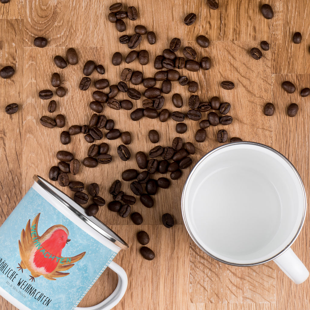 Camping Emaille Tasse Rotkehlchen Weihnachten Campingtasse, Trinkbecher, Metalltasse, Outdoor Tasse, Emaille Trinkbecher, Blechtasse Outdoor, Emaille Campingbecher, Edelstahl Trinkbecher, Metalltasse für Camping, Kaffee Blechtasse, Camping Tasse Metall, Winter, Weihnachten, Weihnachtsdeko, Nikolaus, Advent, Heiligabend, Wintermotiv, Frohe Weihnachten, Weihnachtsmotiv, Weihnachtsgruß, Vogel, xmas