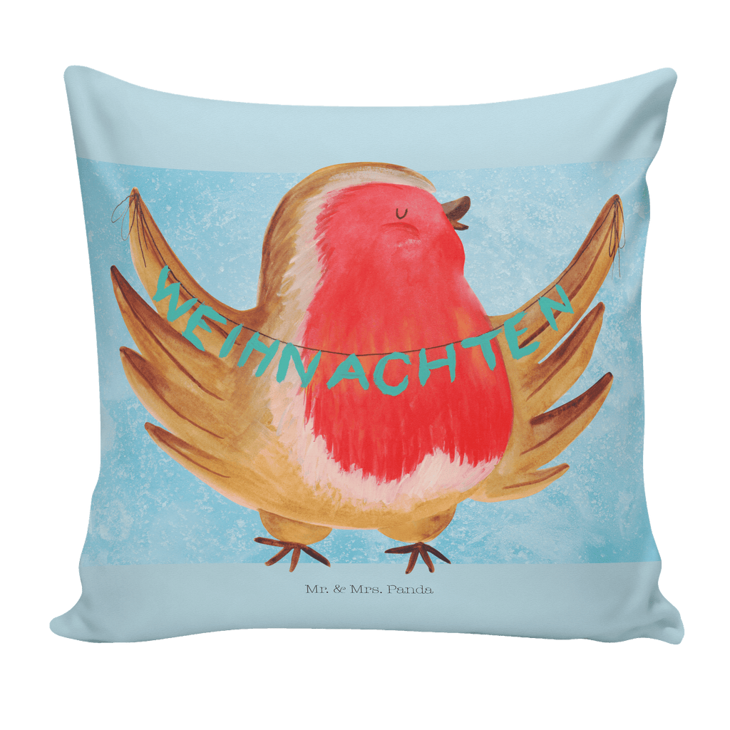 40x40 Kissen Rotkehlchen Weihnachten Kissenhülle, Kopfkissen, Sofakissen, Dekokissen, Motivkissen, Winter, Weihnachten, Weihnachtsdeko, Nikolaus, Advent, Heiligabend, Wintermotiv, Frohe Weihnachten, Weihnachtsmotiv, Weihnachtsgruß, Vogel, xmas