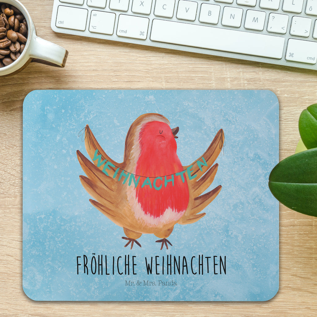 Mauspad Rotkehlchen Weihnachten Mousepad, Computer zubehör, Büroausstattung, PC Zubehör, Arbeitszimmer, Mauspad, Einzigartiges Mauspad, Designer Mauspad, Winter, Weihnachten, Weihnachtsdeko, Nikolaus, Advent, Heiligabend, Wintermotiv, Frohe Weihnachten, Weihnachtsmotiv, Weihnachtsgruß, Vogel, xmas