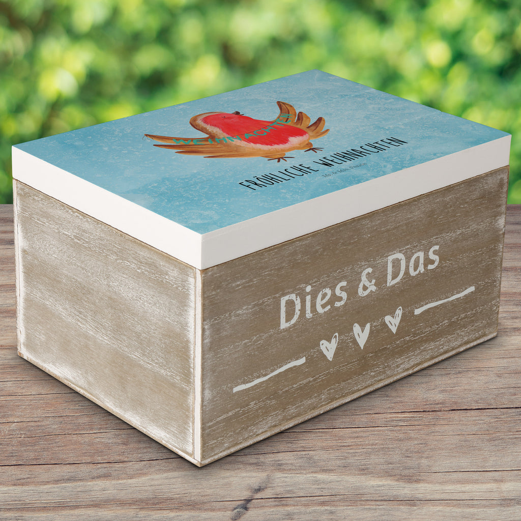 Holzkiste Rotkehlchen Weihnachten Holzkiste, Kiste, Schatzkiste, Truhe, Schatulle, XXL, Erinnerungsbox, Erinnerungskiste, Dekokiste, Aufbewahrungsbox, Winter, Weihnachten, Weihnachtsdeko, Nikolaus, Advent, Heiligabend, Wintermotiv, Frohe Weihnachten, Weihnachtsmotiv, Weihnachtsgruß, Vogel, xmas