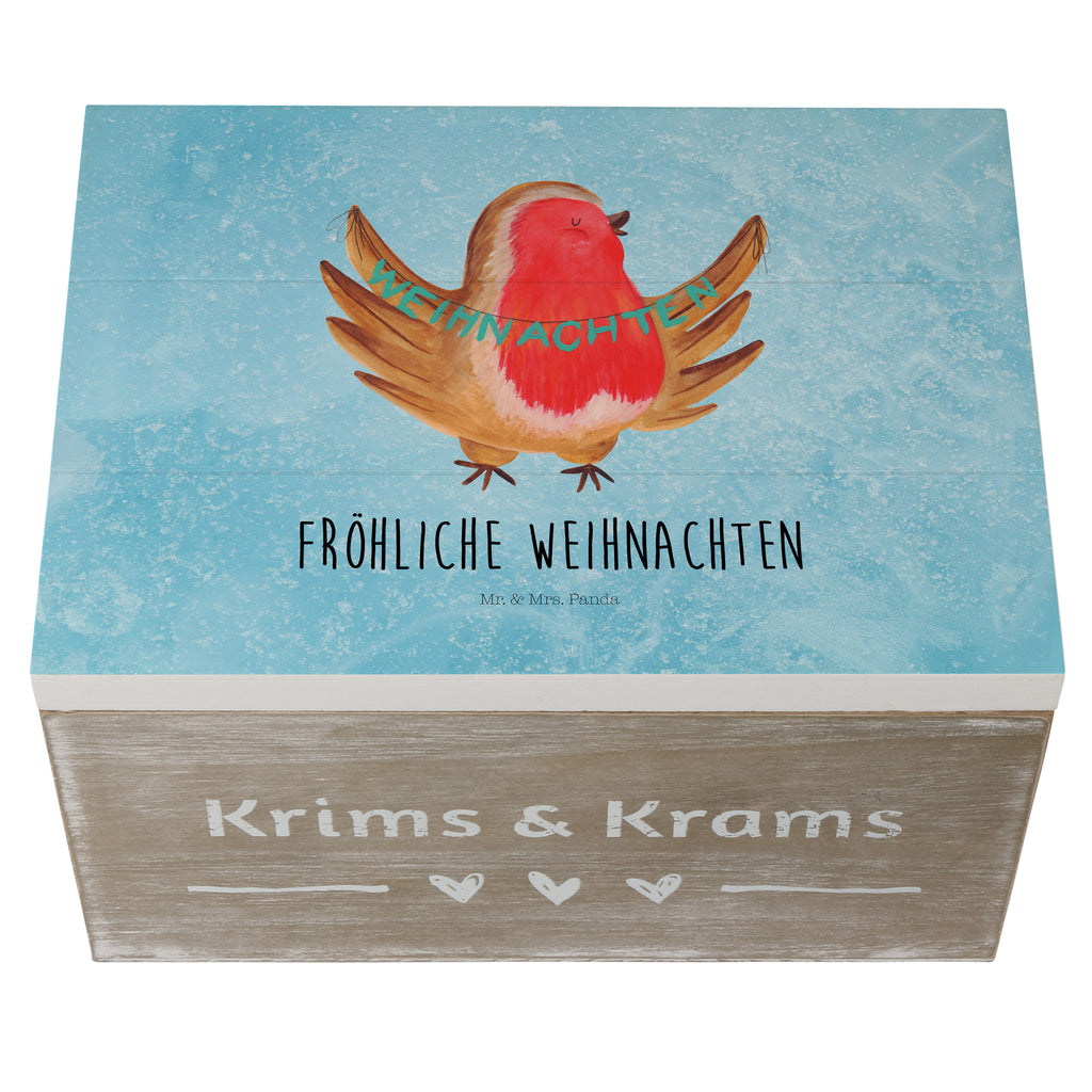 Holzkiste Rotkehlchen Weihnachten Holzkiste, Kiste, Schatzkiste, Truhe, Schatulle, XXL, Erinnerungsbox, Erinnerungskiste, Dekokiste, Aufbewahrungsbox, Winter, Weihnachten, Weihnachtsdeko, Nikolaus, Advent, Heiligabend, Wintermotiv, Frohe Weihnachten, Weihnachtsmotiv, Weihnachtsgruß, Vogel, xmas