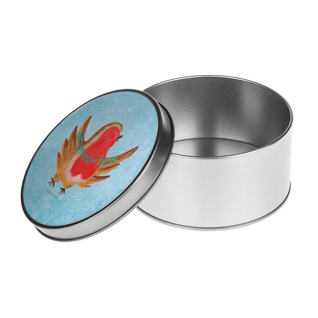 Blechdose rund Rotkehlchen Weihnachten Metalldose, Keksdose, Dose, Vorratsdose, Geschenkbox, Winter, Weihnachten, Weihnachtsdeko, Nikolaus, Advent, Heiligabend, Wintermotiv, Frohe Weihnachten, Weihnachtsmotiv, Weihnachtsgruß, Vogel, xmas