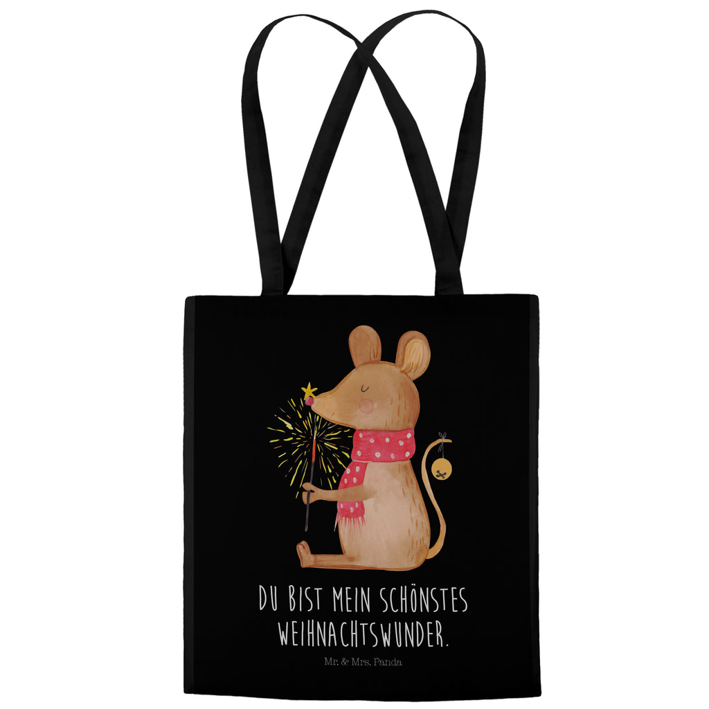 Tragetasche Weihnachtsmaus Beuteltasche, Beutel, Einkaufstasche, Jutebeutel, Stoffbeutel, Winter, Weihnachten, Weihnachtsdeko, Nikolaus, Advent, Heiligabend, Wintermotiv, Frohe Weihnachten, Weihnachtsgruß, Weihnachtsmotiv, Maus, Mäuschen, Weihnachtswunder