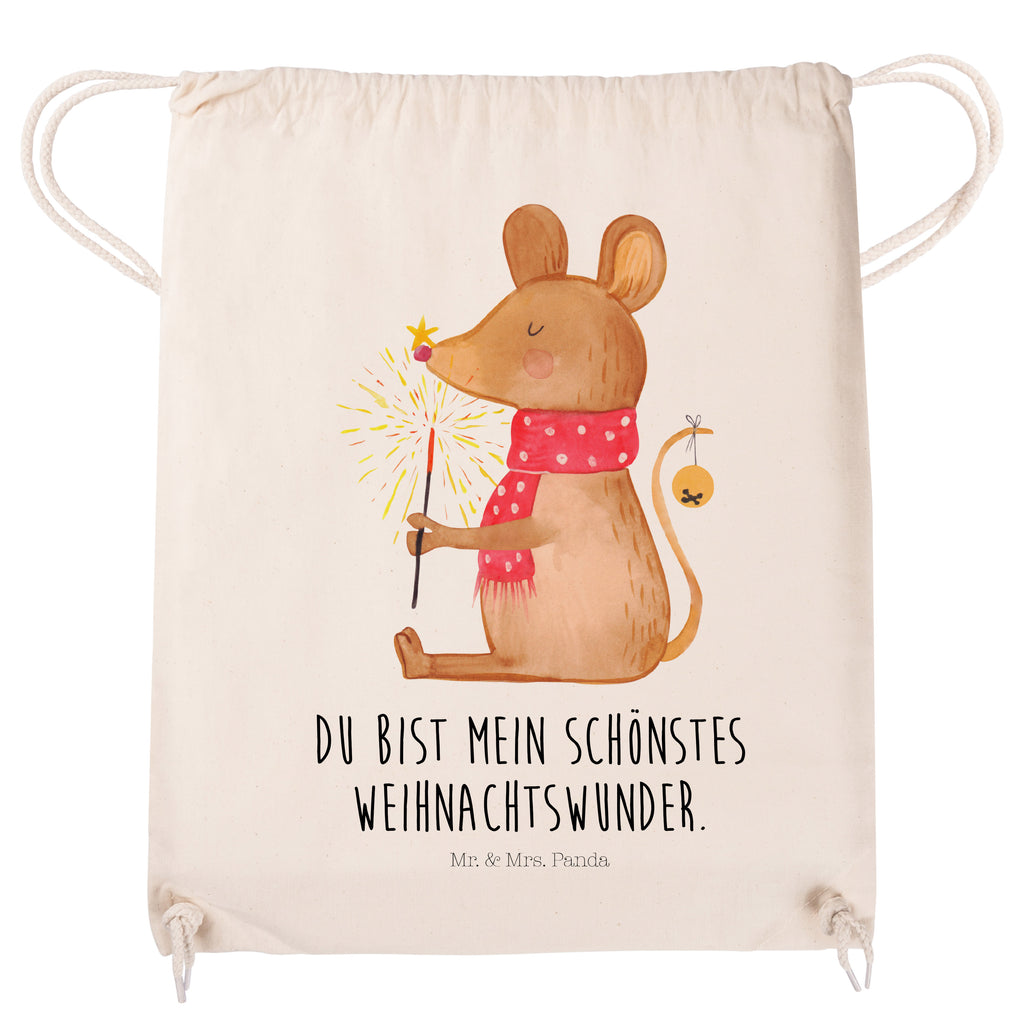 Sportbeutel Weihnachtsmaus Turnbeutel, Beutel, Sporttasche, Tasche, Stoffbeutel, Winter, Weihnachten, Weihnachtsdeko, Nikolaus, Advent, Heiligabend, Wintermotiv, Frohe Weihnachten, Weihnachtsgruß, Weihnachtsmotiv, Maus, Mäuschen, Weihnachtswunder