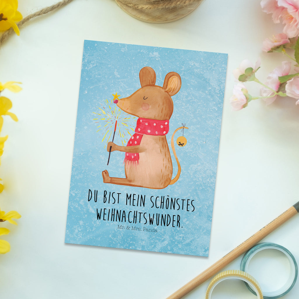 Postkarte Weihnachtsmaus Geschenkkarte, Grußkarte, Karte, Einladung, Ansichtskarte, Geburtstagskarte, Einladungskarte, Dankeskarte, Winter, Weihnachten, Weihnachtsdeko, Nikolaus, Advent, Heiligabend, Wintermotiv, Frohe Weihnachten, Weihnachtsgruß, Weihnachtsmotiv, Maus, Mäuschen, Weihnachtswunder