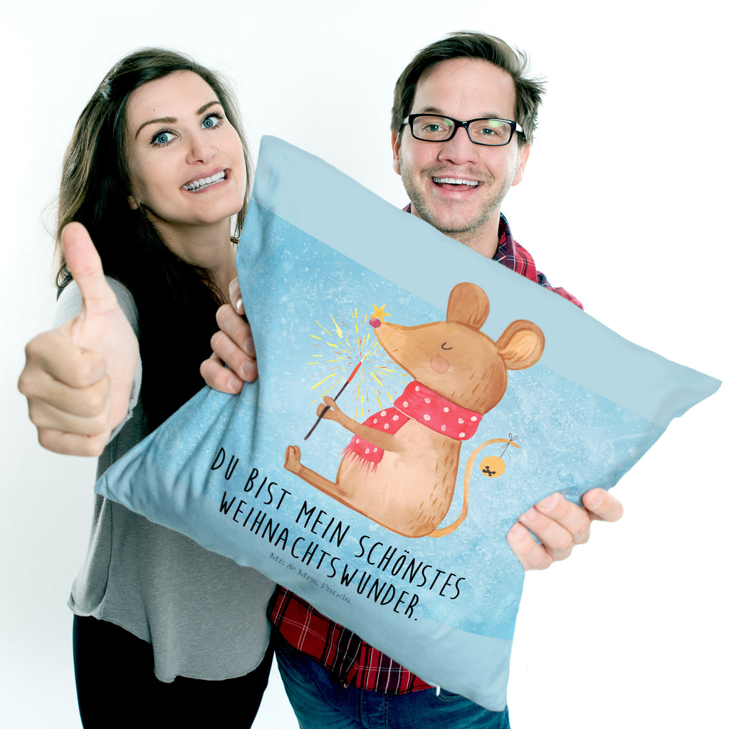 40x40 Kissen Weihnachtsmaus Kissenhülle, Kopfkissen, Sofakissen, Dekokissen, Motivkissen, Winter, Weihnachten, Weihnachtsdeko, Nikolaus, Advent, Heiligabend, Wintermotiv, Frohe Weihnachten, Weihnachtsgruß, Weihnachtsmotiv, Maus, Mäuschen, Weihnachtswunder
