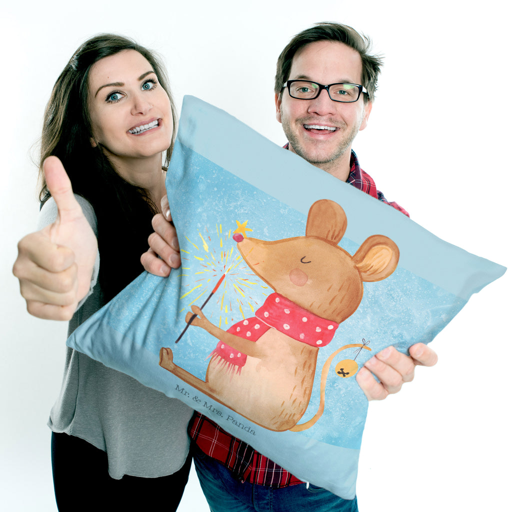 40x40 Kissen Weihnachtsmaus Kissenhülle, Kopfkissen, Sofakissen, Dekokissen, Motivkissen, Winter, Weihnachten, Weihnachtsdeko, Nikolaus, Advent, Heiligabend, Wintermotiv, Frohe Weihnachten, Weihnachtsgruß, Weihnachtsmotiv, Maus, Mäuschen, Weihnachtswunder