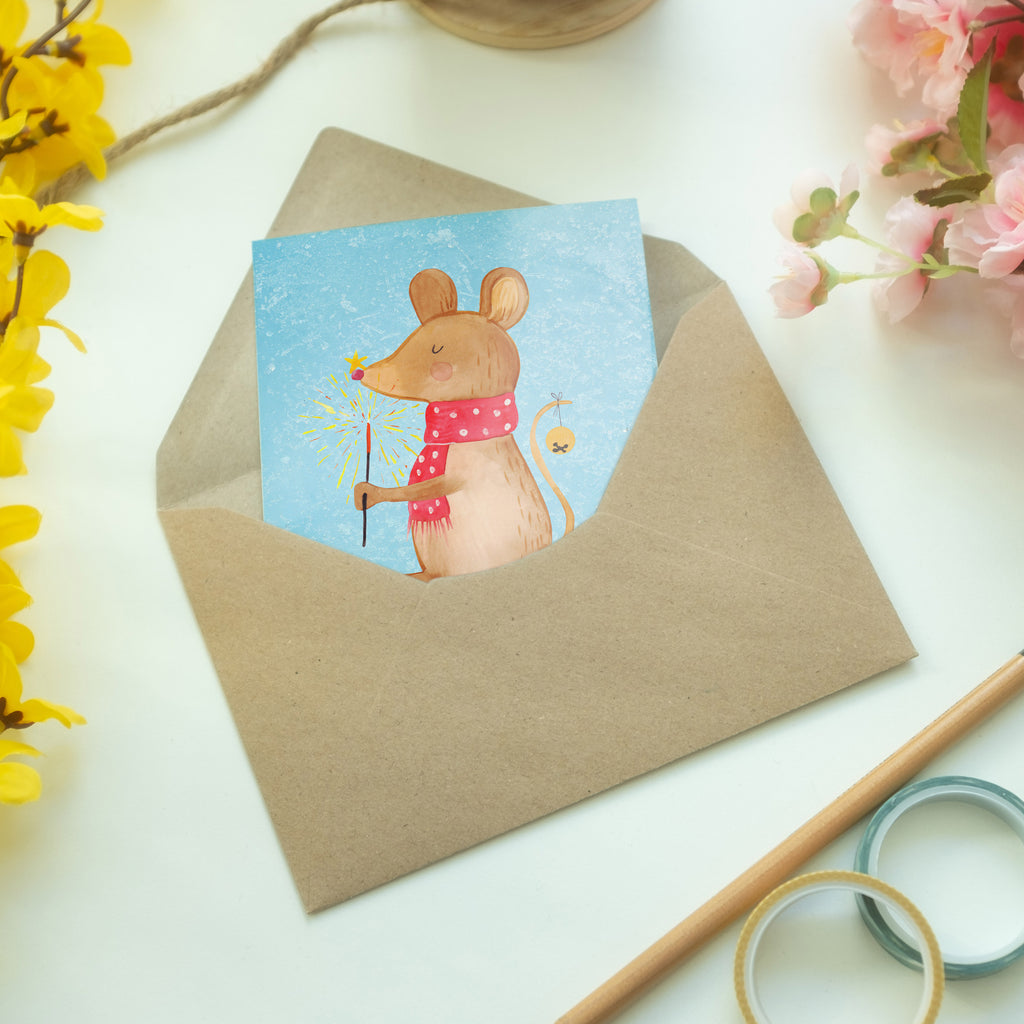 Grußkarte Weihnachtsmaus Klappkarte, Einladungskarte, Glückwunschkarte, Hochzeitskarte, Geburtstagskarte, Karte, Winter, Weihnachten, Weihnachtsdeko, Nikolaus, Advent, Heiligabend, Wintermotiv, Frohe Weihnachten, Weihnachtsgruß, Weihnachtsmotiv, Maus, Mäuschen, Weihnachtswunder
