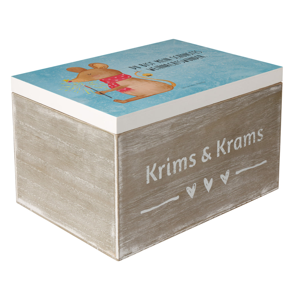 Holzkiste Weihnachtsmaus Holzkiste, Kiste, Schatzkiste, Truhe, Schatulle, XXL, Erinnerungsbox, Erinnerungskiste, Dekokiste, Aufbewahrungsbox, Winter, Weihnachten, Weihnachtsdeko, Nikolaus, Advent, Heiligabend, Wintermotiv, Frohe Weihnachten, Weihnachtsgruß, Weihnachtsmotiv, Maus, Mäuschen, Weihnachtswunder