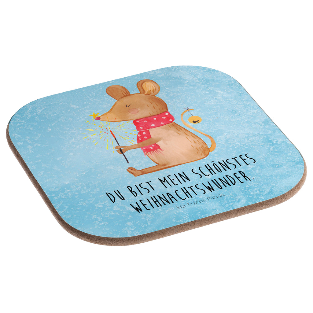 Quadratische Untersetzer Weihnachtsmaus Bierdeckel, Glasuntersetzer, Untersetzer Gläser, Getränkeuntersetzer, Winter, Weihnachten, Weihnachtsdeko, Nikolaus, Advent, Heiligabend, Wintermotiv, Frohe Weihnachten, Weihnachtsgruß, Weihnachtsmotiv, Maus, Mäuschen, Weihnachtswunder