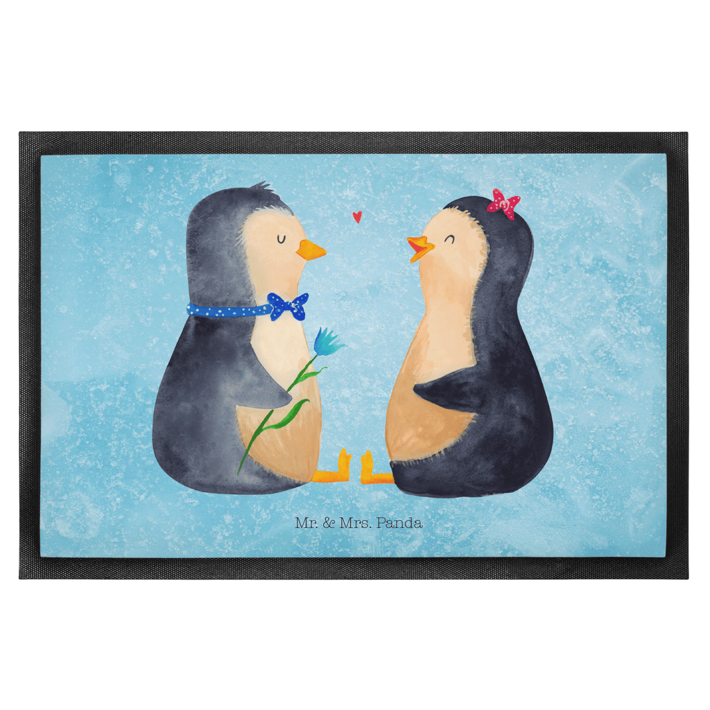 Fußmatte Pinguin Pärchen Türvorleger, Schmutzmatte, Fußabtreter, Matte, Schmutzfänger, Fußabstreifer, Schmutzfangmatte, Türmatte, Motivfußmatte, Haustürmatte, Vorleger, Pinguin, Pinguine, Liebe, Liebespaar, Liebesbeweis, Liebesgeschenk, Verlobung, Jahrestag, Hochzeitstag, Hochzeit, Hochzeitsgeschenk, große Liebe, Traumpaar