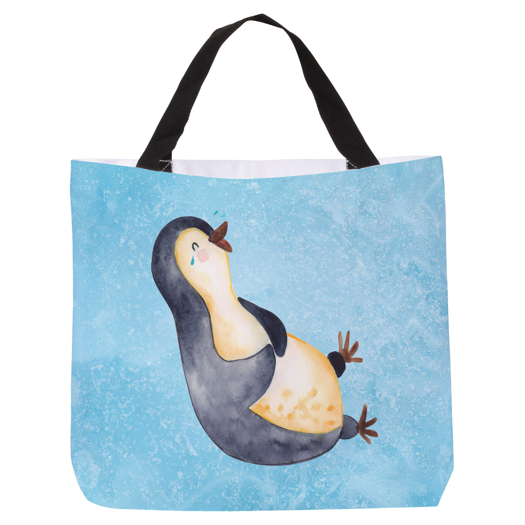 Shopper Pinguin lachend Beutel, Einkaufstasche, Tasche, Strandtasche, Einkaufsbeutel, Shopper, Schultasche, Freizeittasche, Tragebeutel, Schulbeutel, Alltagstasche, Pinguin, Pinguine, lustiger Spruch, Optimismus, Fröhlich, Lachen, Humor, Fröhlichkeit