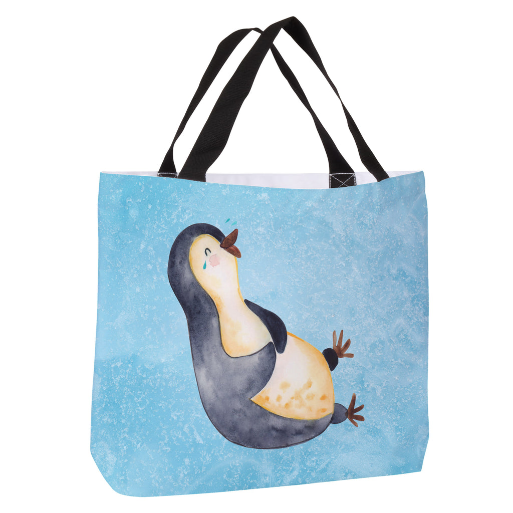 Shopper Pinguin lachend Beutel, Einkaufstasche, Tasche, Strandtasche, Einkaufsbeutel, Shopper, Schultasche, Freizeittasche, Tragebeutel, Schulbeutel, Alltagstasche, Pinguin, Pinguine, lustiger Spruch, Optimismus, Fröhlich, Lachen, Humor, Fröhlichkeit