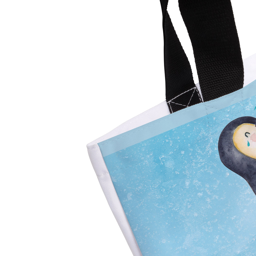 Shopper Pinguin lachend Beutel, Einkaufstasche, Tasche, Strandtasche, Einkaufsbeutel, Shopper, Schultasche, Freizeittasche, Tragebeutel, Schulbeutel, Alltagstasche, Pinguin, Pinguine, lustiger Spruch, Optimismus, Fröhlich, Lachen, Humor, Fröhlichkeit