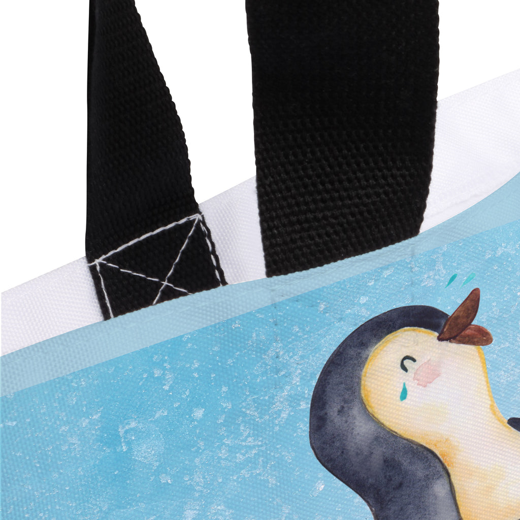 Shopper Pinguin lachend Beutel, Einkaufstasche, Tasche, Strandtasche, Einkaufsbeutel, Shopper, Schultasche, Freizeittasche, Tragebeutel, Schulbeutel, Alltagstasche, Pinguin, Pinguine, lustiger Spruch, Optimismus, Fröhlich, Lachen, Humor, Fröhlichkeit