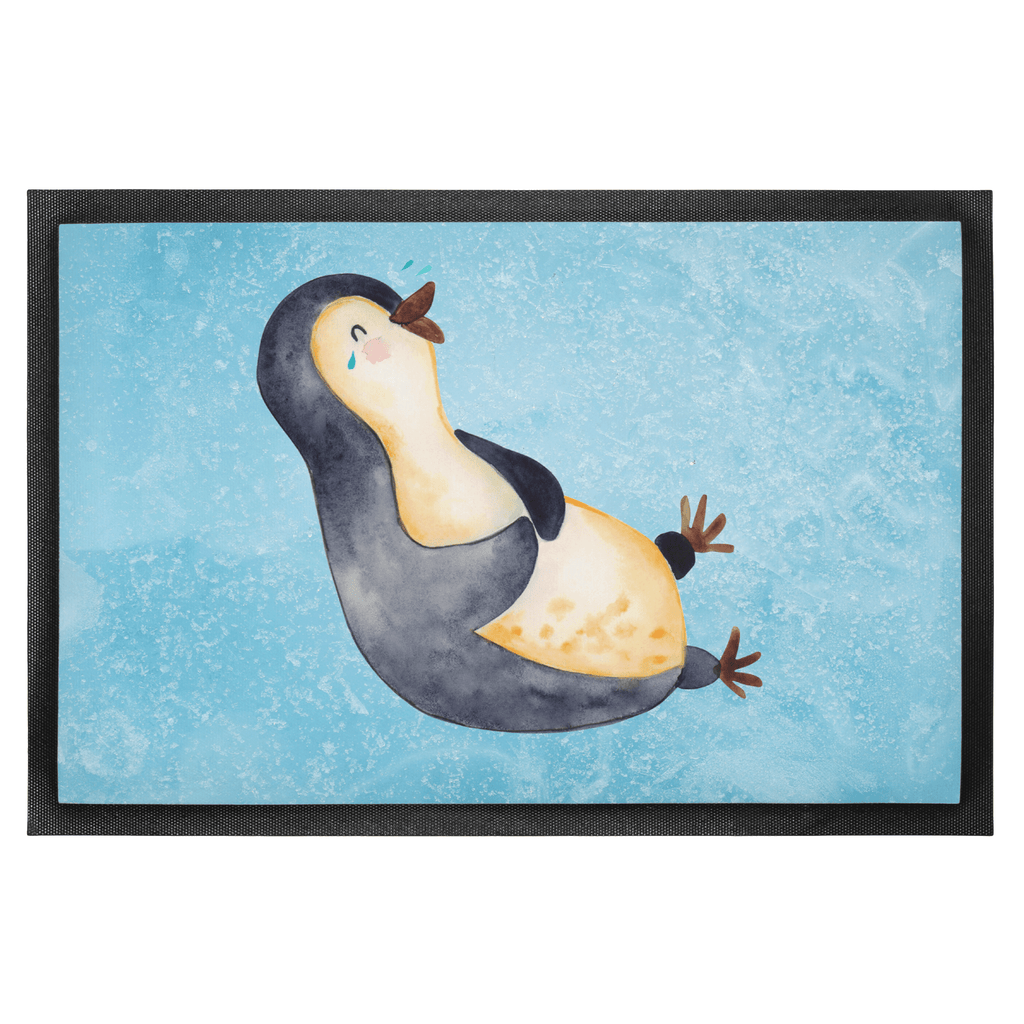 Fußmatte Pinguin lachend Pinguin, Pinguine, lustiger Spruch, Optimismus, Fröhlich, Lachen, Humor, Fröhlichkeit Türvorleger, Schmutzmatte, Fußabtreter, Matte, Schmutzfänger, Fußabstreifer, Schmutzfangmatte, Türmatte, Motivfußmatte,  Haustürmatte, Vorleger  Pinguin