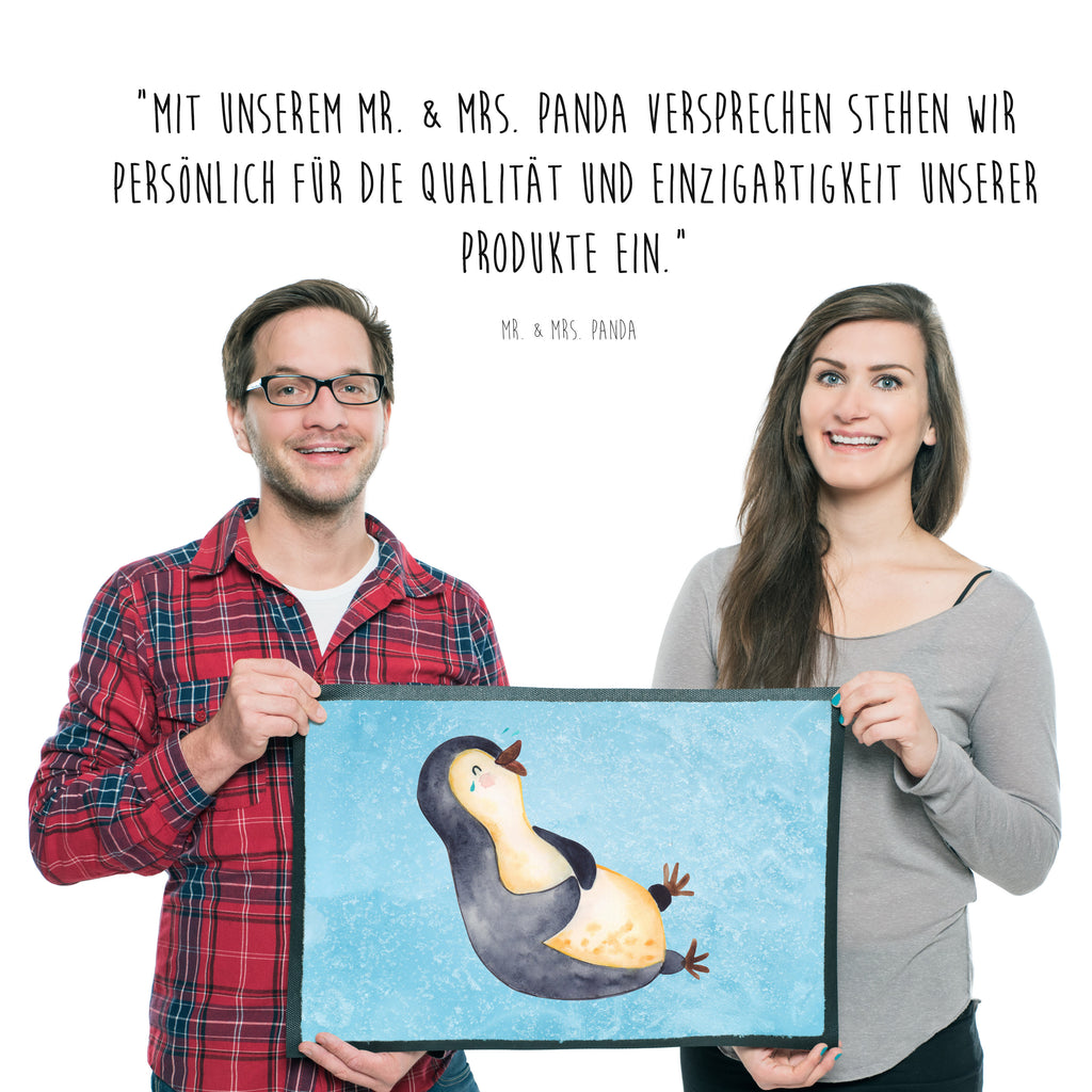 Fußmatte Pinguin lachend Pinguin, Pinguine, lustiger Spruch, Optimismus, Fröhlich, Lachen, Humor, Fröhlichkeit Türvorleger, Schmutzmatte, Fußabtreter, Matte, Schmutzfänger, Fußabstreifer, Schmutzfangmatte, Türmatte, Motivfußmatte,  Haustürmatte, Vorleger  Pinguin