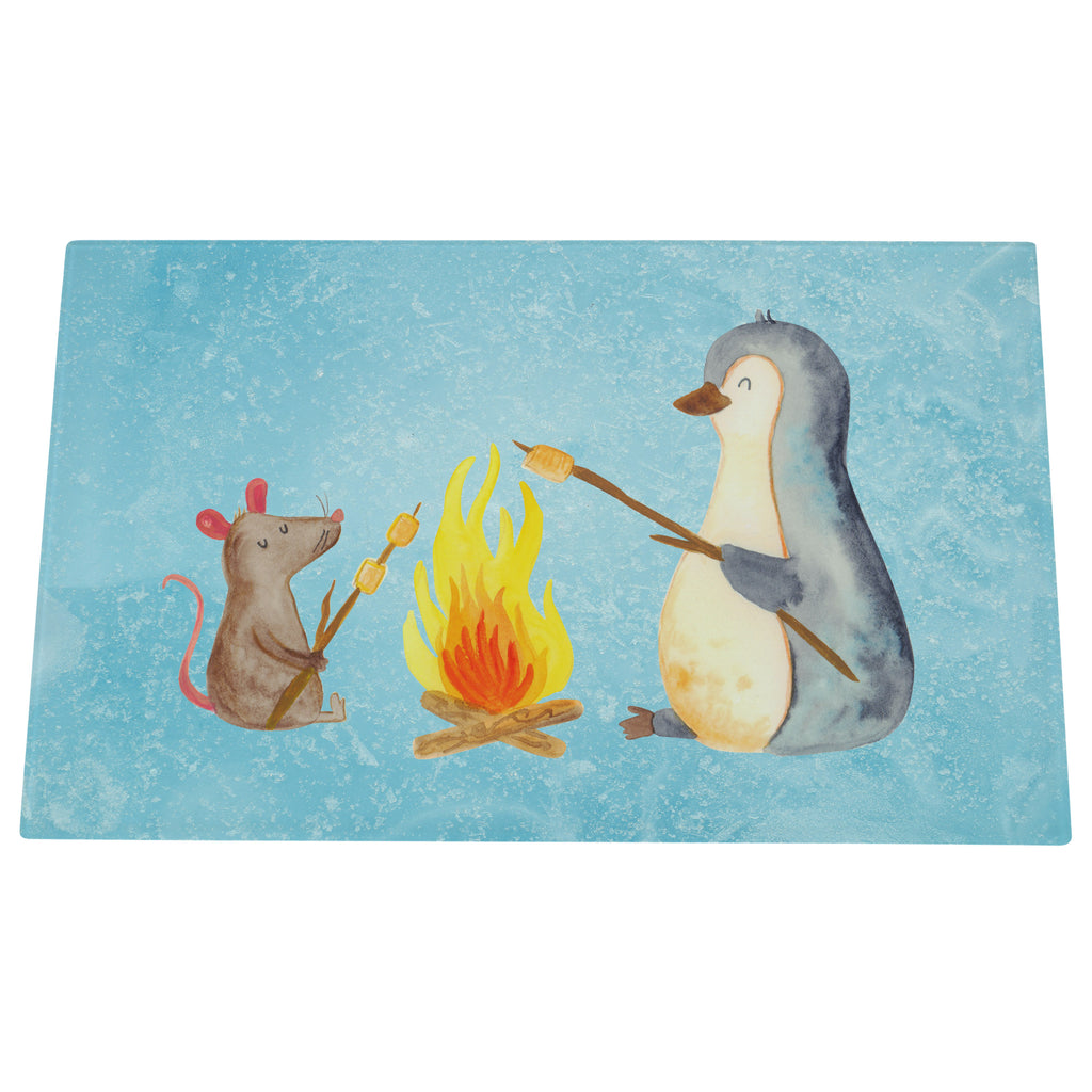 Medium Glas Schneidbrett Pinguin Lagerfeuer Glasschneidebrett, Schneidebrett, Pinguin, Maus, Pinguine, Lagerfeuer, Leben, Arbeit, Job, Motivation, Büro, Büroalltag, Lebensspruch, Lebensmotivation, Neustart, Liebe, grillen, Feuer, Marshmallows