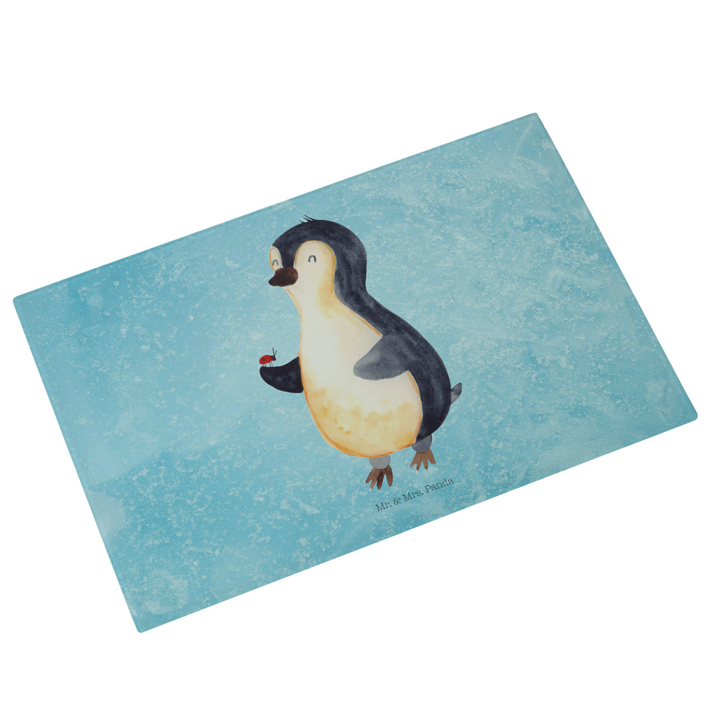 Medium Glas Schneidbrett Pinguin Marienkäfer Glasschneidebrett, Schneidebrett, Pinguin, Pinguine, Marienkäfer, Liebe, Wunder, Glück, Freude, Lebensfreude