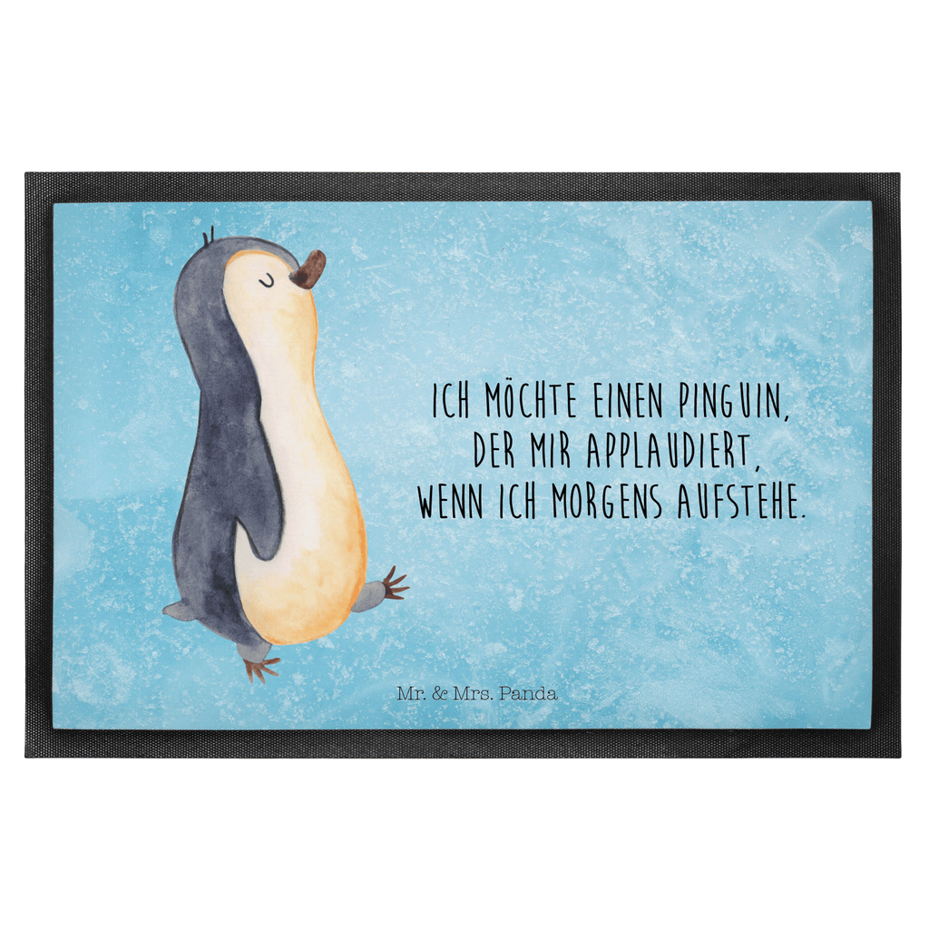 Fußmatte Pinguin marschierend Türvorleger, Schmutzmatte, Fußabtreter, Matte, Schmutzfänger, Fußabstreifer, Schmutzfangmatte, Türmatte, Motivfußmatte, Haustürmatte, Vorleger, Pinguin, Pinguine, Frühaufsteher, Langschläfer, Bruder, Schwester, Familie