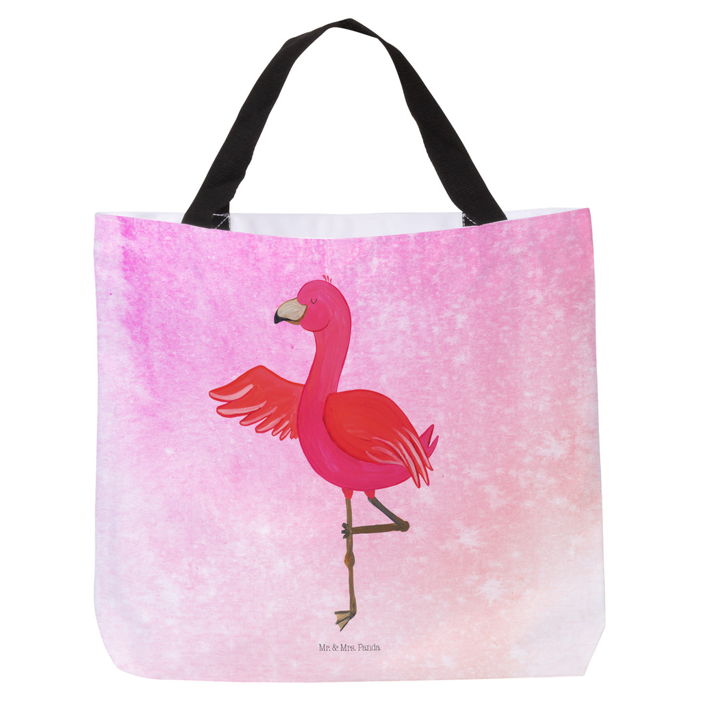 Shopper Flamingo Yoga Beutel, Einkaufstasche, Tasche, Strandtasche, Einkaufsbeutel, Shopper, Schultasche, Freizeittasche, Tragebeutel, Schulbeutel, Alltagstasche, Flamingo, Vogel, Yoga, Namaste, Achtsamkeit, Yoga-Übung, Entspannung, Ärger, Aufregen, Tiefenentspannung