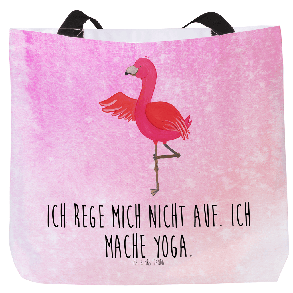 Shopper Flamingo Yoga Beutel, Einkaufstasche, Tasche, Strandtasche, Einkaufsbeutel, Shopper, Schultasche, Freizeittasche, Tragebeutel, Schulbeutel, Alltagstasche, Flamingo, Vogel, Yoga, Namaste, Achtsamkeit, Yoga-Übung, Entspannung, Ärger, Aufregen, Tiefenentspannung
