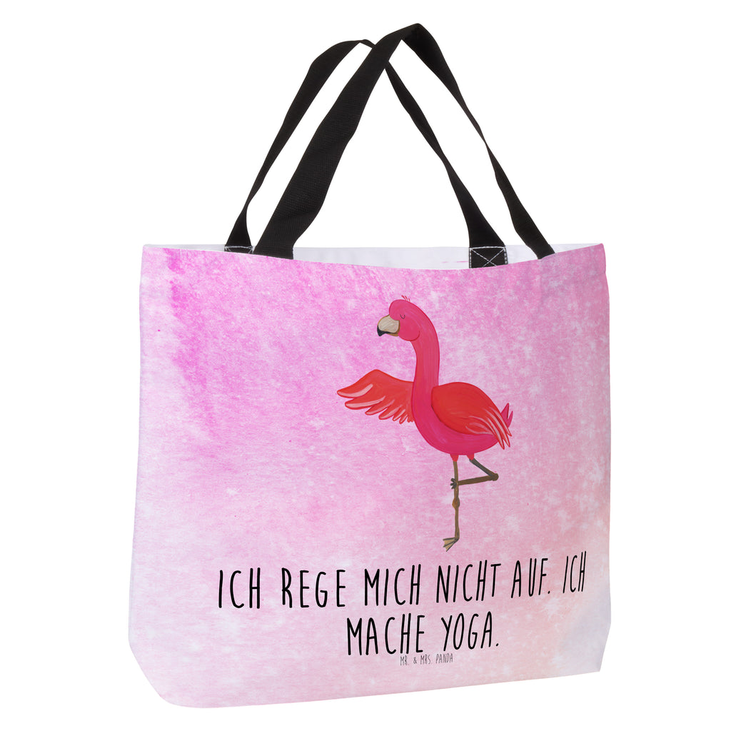Shopper Flamingo Yoga Beutel, Einkaufstasche, Tasche, Strandtasche, Einkaufsbeutel, Shopper, Schultasche, Freizeittasche, Tragebeutel, Schulbeutel, Alltagstasche, Flamingo, Vogel, Yoga, Namaste, Achtsamkeit, Yoga-Übung, Entspannung, Ärger, Aufregen, Tiefenentspannung