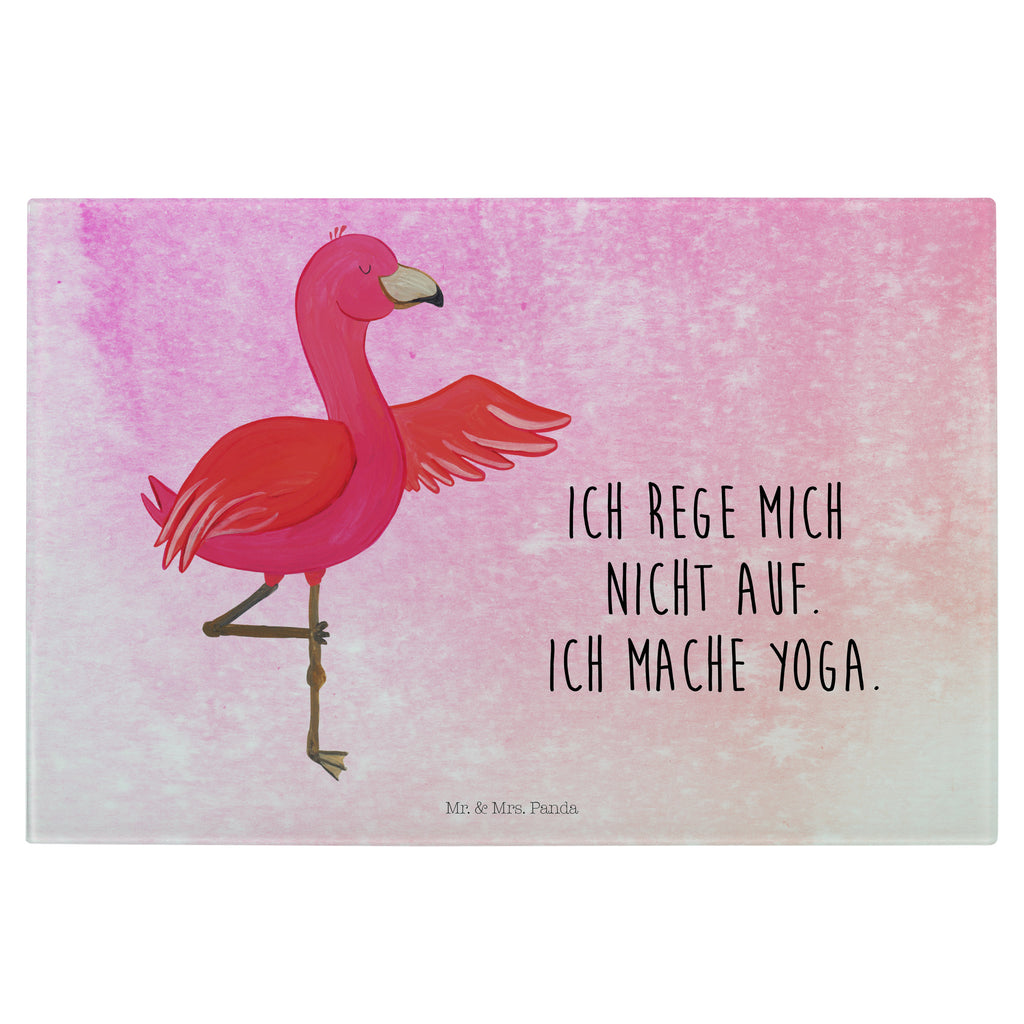 Medium Glas Schneidbrett Flamingo Yoga Glasschneidebrett, Schneidebrett, Flamingo, Vogel, Yoga, Namaste, Achtsamkeit, Yoga-Übung, Entspannung, Ärger, Aufregen, Tiefenentspannung