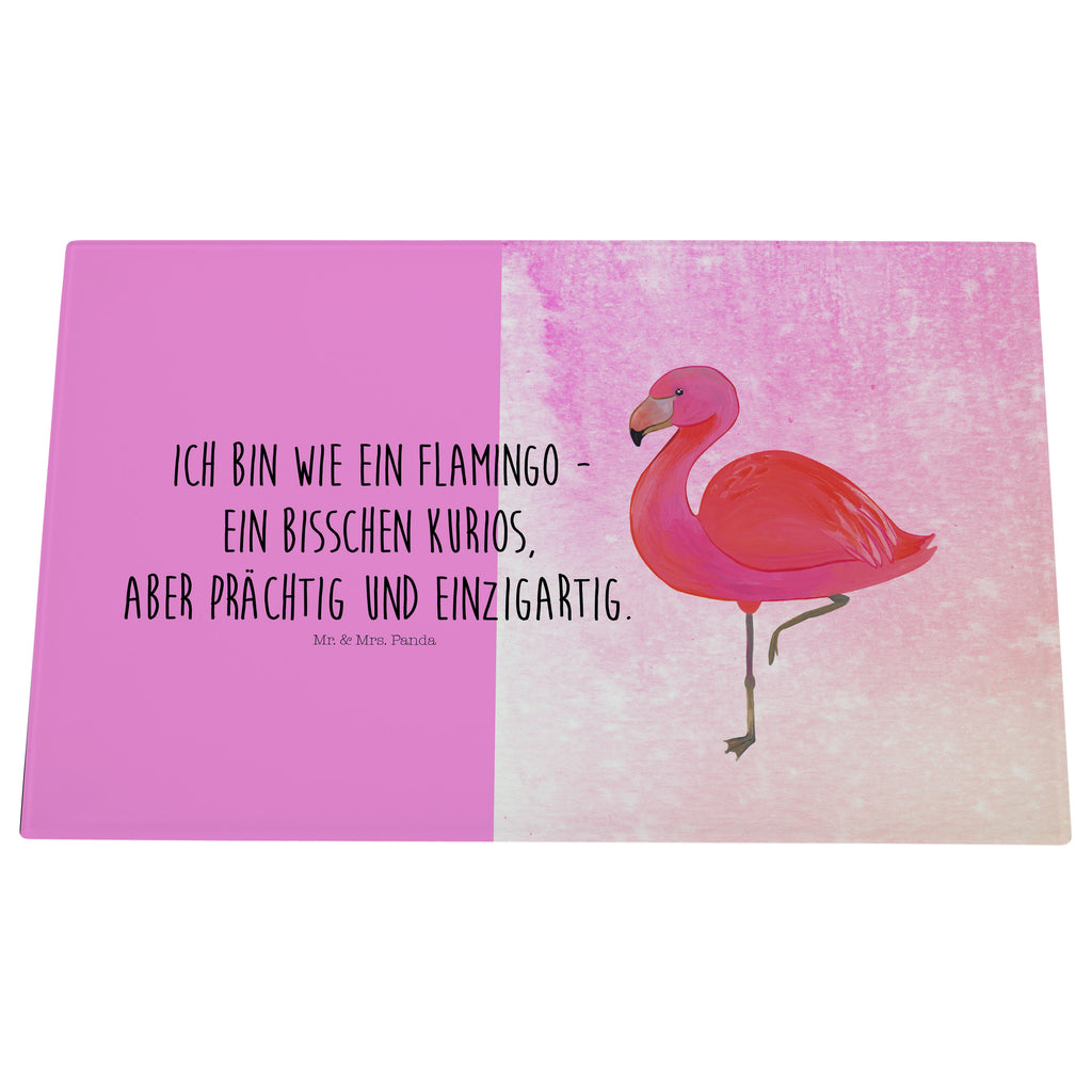 Medium Glas Schneidbrett Flamingo classic Glasschneidebrett, Schneidebrett, Flamingo, Einzigartig, Selbstliebe, Stolz, ich, für mich, Spruch, Freundin, Freundinnen, Außenseiter, Sohn, Tochter, Geschwister