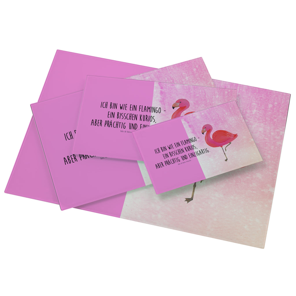 Medium Glas Schneidbrett Flamingo classic Glasschneidebrett, Schneidebrett, Flamingo, Einzigartig, Selbstliebe, Stolz, ich, für mich, Spruch, Freundin, Freundinnen, Außenseiter, Sohn, Tochter, Geschwister