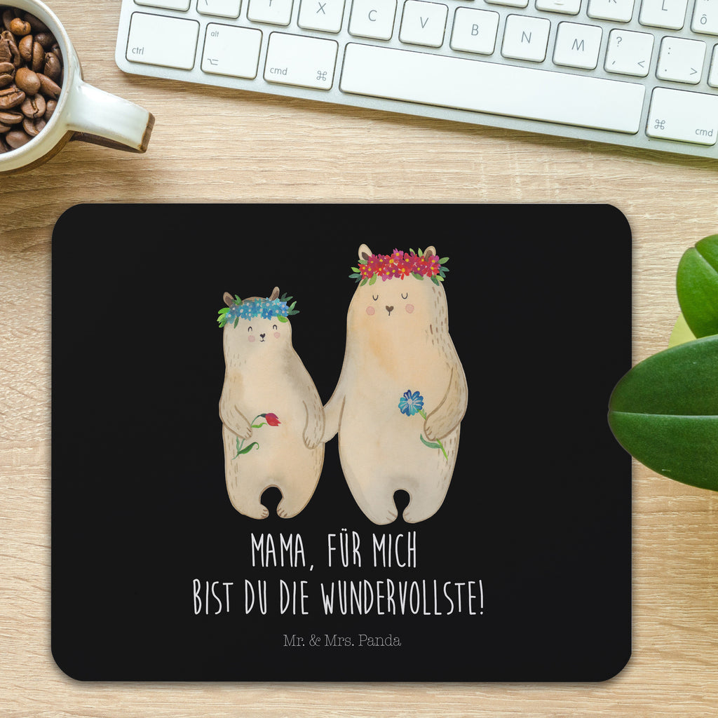 Mauspad Bären mit Blumenkranz Mousepad, Computer zubehör, Büroausstattung, PC Zubehör, Arbeitszimmer, Mauspad, Einzigartiges Mauspad, Designer Mauspad, Familie, Vatertag, Muttertag, Bruder, Schwester, Mama, Papa, Oma, Opa, Bär, Bären, Mutter, Mutti, Mami, Lieblingsmensch, Lieblingsmama, beste Mutter, weltbeste Mama, Geschenk Mama. Muttertag, Tochter, Kind, Kinder, Töchter, Family, Vorbild