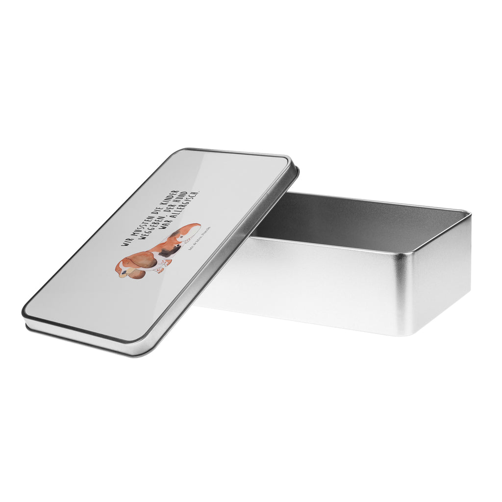 Metalldose rechteckig Hund Basset Hound Blechdose, Metalldose, Blechbox, Container, Keksdose, Vorratsdose, Vorratsbox, Döschen, Versperbox, Vesperdose, Aufbewahrungsdose, Aufbewahrungsbox, Aluminiumdose, Dose, Hund, Hundemotiv, Haustier, Hunderasse, Tierliebhaber, Hundebesitzer, Sprüche, Basset Hound, Basset, Hundeliebe, kinderlos