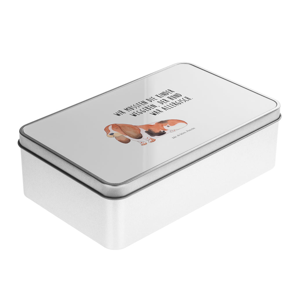 Metalldose rechteckig Hund Basset Hound Blechdose, Metalldose, Blechbox, Container, Keksdose, Vorratsdose, Vorratsbox, Döschen, Versperbox, Vesperdose, Aufbewahrungsdose, Aufbewahrungsbox, Aluminiumdose, Dose, Hund, Hundemotiv, Haustier, Hunderasse, Tierliebhaber, Hundebesitzer, Sprüche, Basset Hound, Basset, Hundeliebe, kinderlos