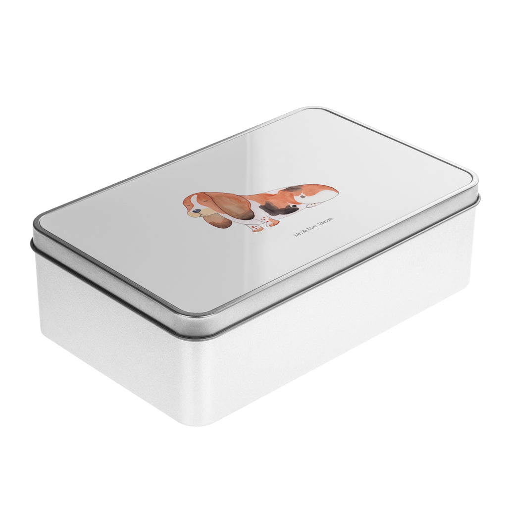 Metalldose rechteckig Hund Basset Hound Blechdose, Metalldose, Blechbox, Container, Keksdose, Vorratsdose, Vorratsbox, Döschen, Versperbox, Vesperdose, Aufbewahrungsdose, Aufbewahrungsbox, Aluminiumdose, Dose, Hund, Hundemotiv, Haustier, Hunderasse, Tierliebhaber, Hundebesitzer, Sprüche, Basset Hound, Basset, Hundeliebe, kinderlos