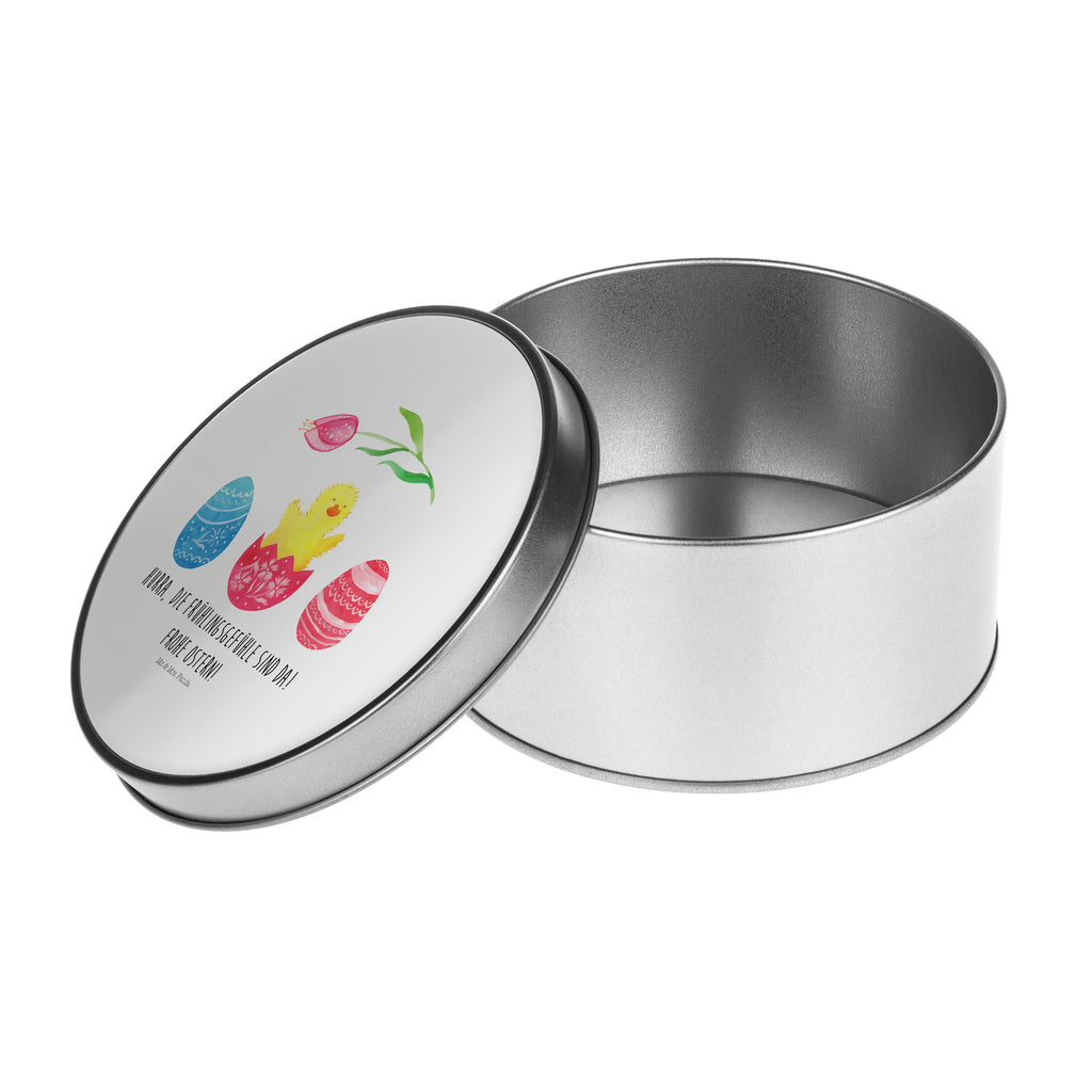 Blechdose rund Küken geschlüpft Metalldose, Keksdose, Dose, Vorratsdose, Geschenkbox, Ostern, Osterhase, Ostergeschenke, Osternest, Osterdeko, Geschenk zu Ostern, Küken, Osterei, Ostereier, Ei, Frühlingsgefühle, Freude, Grüße, liebe Grüße, Frohe Ostern, Ostergrüße