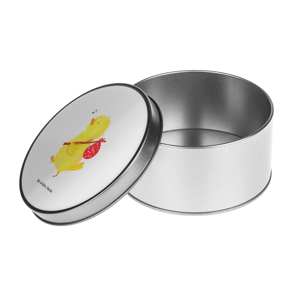 Blechdose rund Küken Wanderer Metalldose, Keksdose, Dose, Vorratsdose, Geschenkbox, Ostern, Osterhase, Ostergeschenke, Osternest, Osterdeko, Geschenk zu Ostern, Küken, Osterei, Ostereier, Ei, Frühlingsgefühle, Freude, Grüße, liebe Grüße, Frohe Ostern, Ostergrüße, Flausen, Wunder, Reisen, Weltenbummler, Zeit, Zeitmanagement, Backpacker