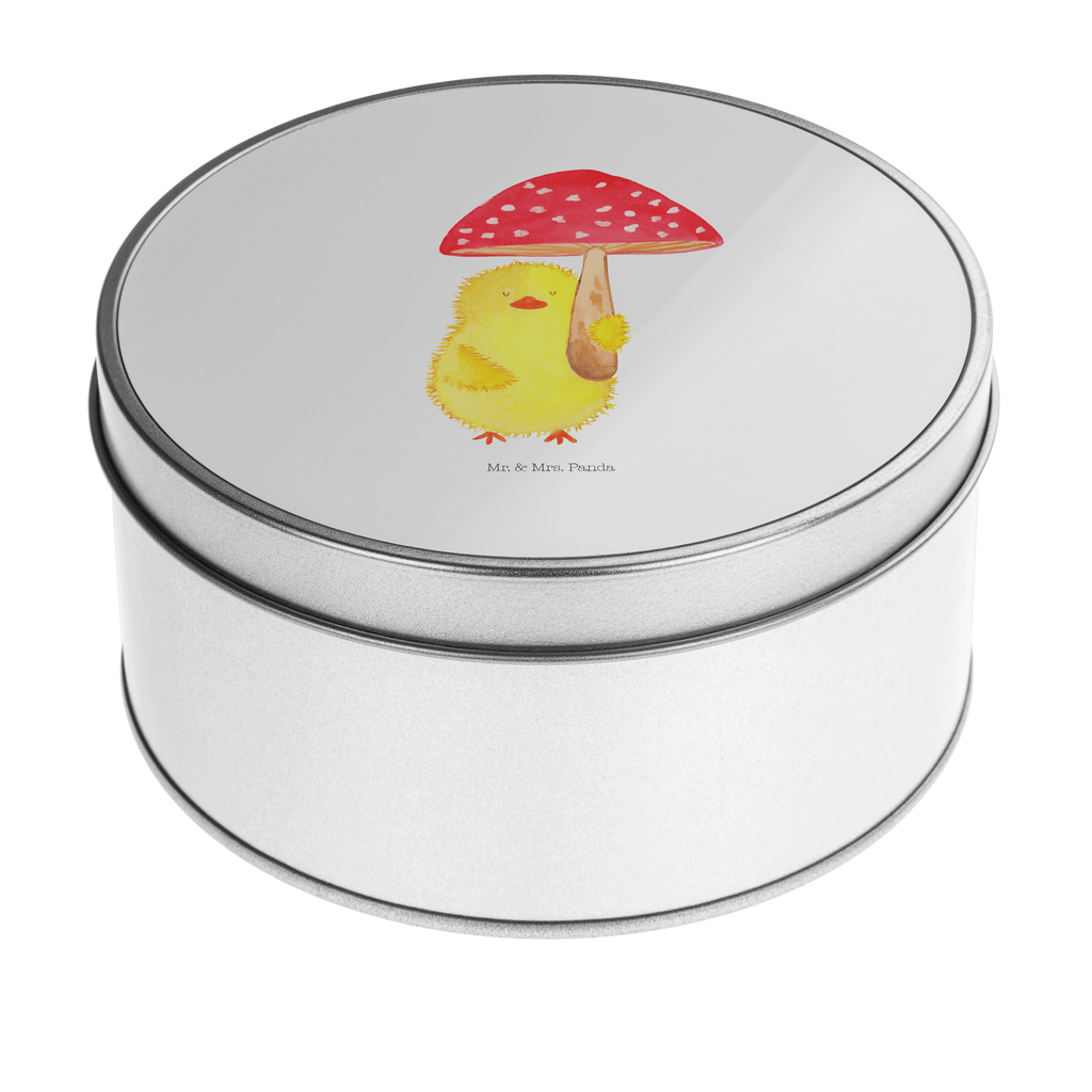 Blechdose rund Küken Fliegenpilz Metalldose, Keksdose, Dose, Vorratsdose, Geschenkbox, Ostern, Osterhase, Ostergeschenke, Osternest, Osterdeko, Geschenk zu Ostern, Küken, Fliegenpilz, Glückspilz, Frohe Ostern, Ostergrüße