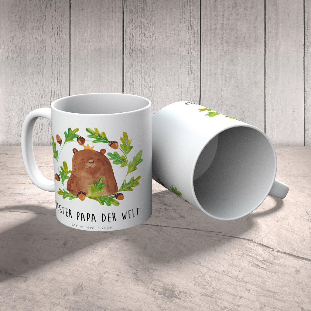 Tasse Bär König Papa, Bär, Papa Bär, bester Vater, bester Papa, weltbester Papa, Vatertag, Vater, Dad, Daddy, Papi, Becher, Kaffeetasse, Kaffeebecher, Tee, Frühstück, Büro  Bär, Teddy, Teddybär