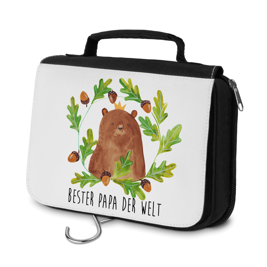Kulturbeutel Bär König Kulturbeutel, Zum Aufhängen, Waschtasche, Kosmetiktasche, Damen, Herren, Aufbewahrungstasche, Schminktasche, Kosmetikbeutel, Organizer, Kulturtasche, Schminkutensil, Bär, Teddy, Teddybär, Papa, Papa Bär, bester Vater, bester Papa, weltbester Papa, Vatertag, Vater, Dad, Daddy, Papi