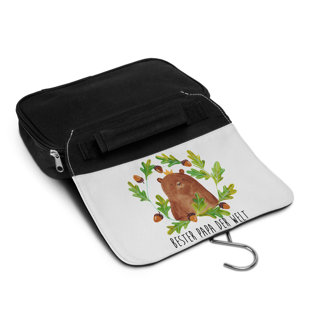 Kulturbeutel Bär König Kulturbeutel, Zum Aufhängen, Waschtasche, Kosmetiktasche, Damen, Herren, Aufbewahrungstasche, Schminktasche, Kosmetikbeutel, Organizer, Kulturtasche, Schminkutensil, Bär, Teddy, Teddybär, Papa, Papa Bär, bester Vater, bester Papa, weltbester Papa, Vatertag, Vater, Dad, Daddy, Papi
