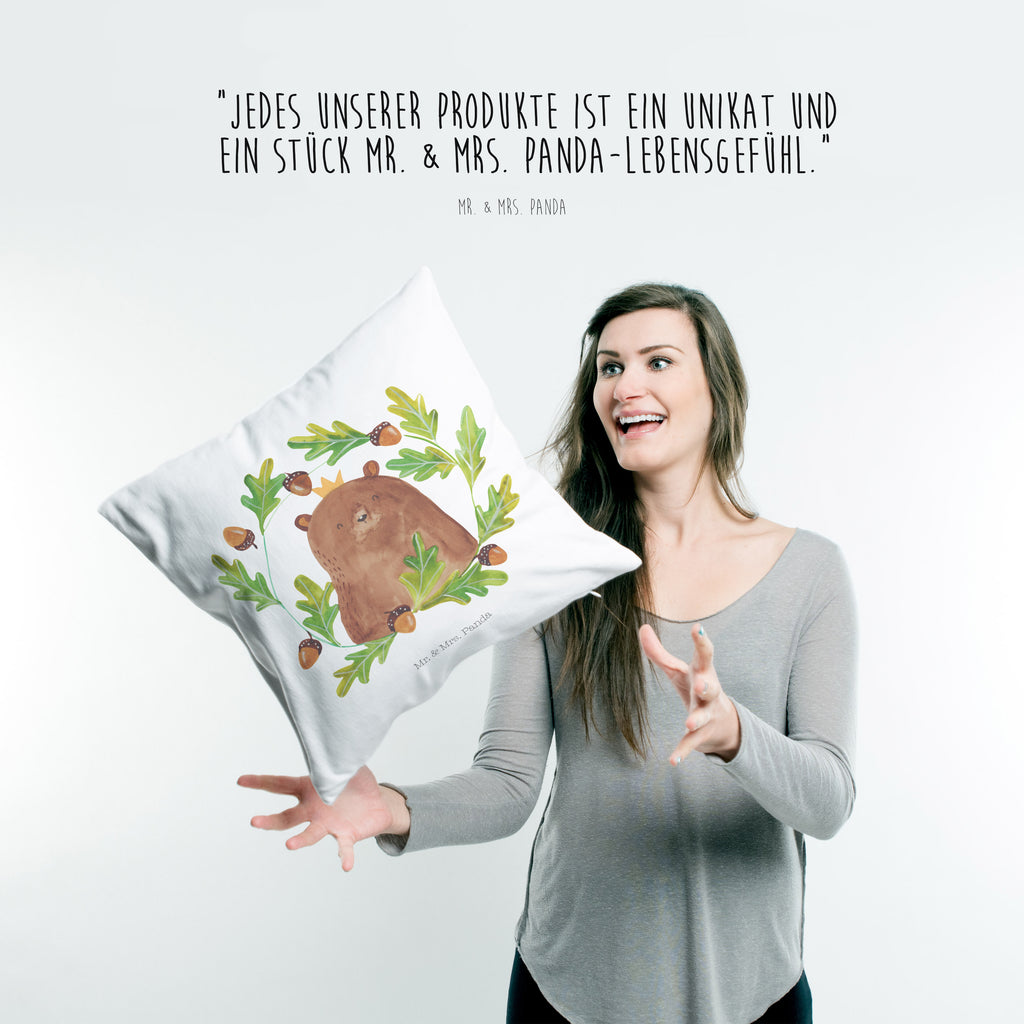 40x40 Kissen Bär König Kissenhülle, Kopfkissen, Sofakissen, Dekokissen, Motivkissen, Bär, Teddy, Teddybär, Papa, Papa Bär, bester Vater, bester Papa, weltbester Papa, Vatertag, Vater, Dad, Daddy, Papi