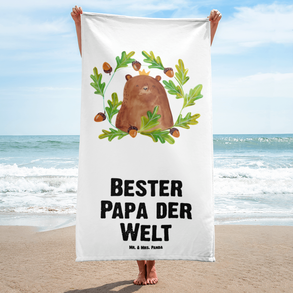XL Badehandtuch Bär König Handtuch, Badetuch, Duschtuch, Strandtuch, Saunatuch, Bär, Teddy, Teddybär, Papa, Papa Bär, bester Vater, bester Papa, weltbester Papa, Vatertag, Vater, Dad, Daddy, Papi