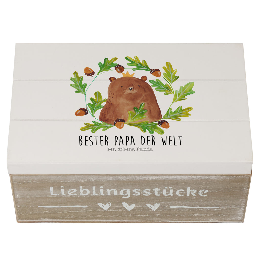 Holzkiste Bär König Holzkiste, Kiste, Schatzkiste, Truhe, Schatulle, XXL, Erinnerungsbox, Erinnerungskiste, Dekokiste, Aufbewahrungsbox, Bär, Teddy, Teddybär, Papa, Papa Bär, bester Vater, bester Papa, weltbester Papa, Vatertag, Vater, Dad, Daddy, Papi