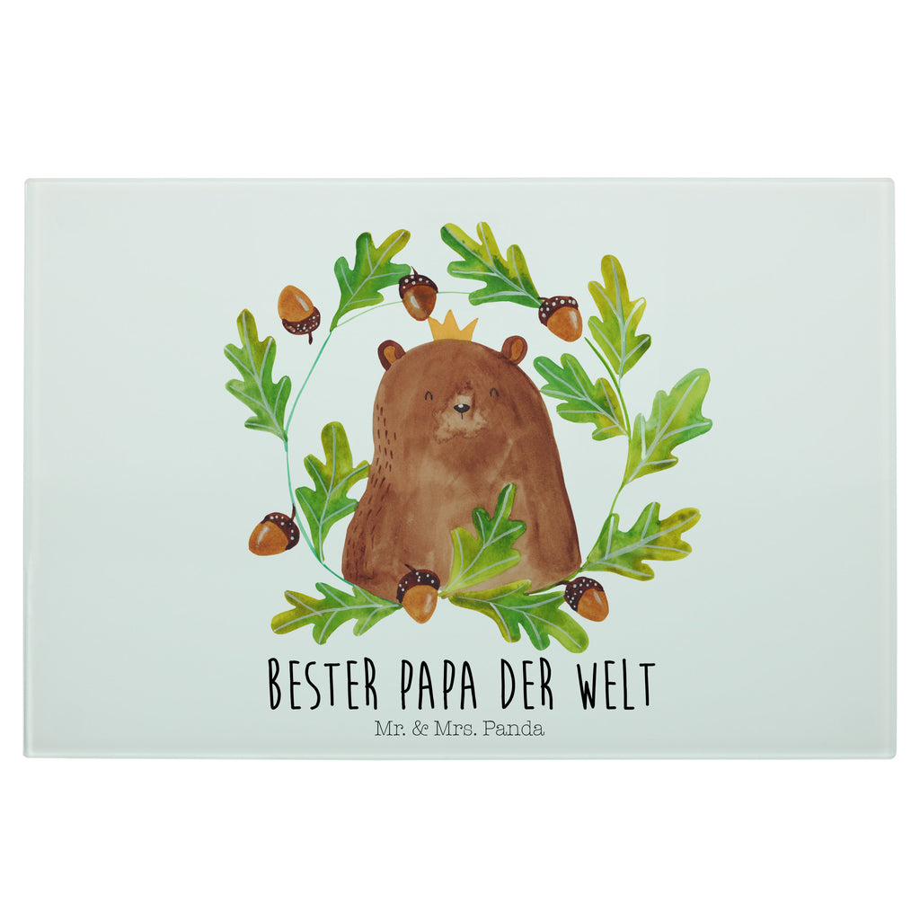 Medium Glas Schneidbrett Bär König Glasschneidebrett, Schneidebrett, Bär, Teddy, Teddybär, Papa, Papa Bär, bester Vater, bester Papa, weltbester Papa, Vatertag, Vater, Dad, Daddy, Papi